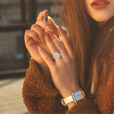 14K White Gold Oval Shape Diamond Engagement Ring